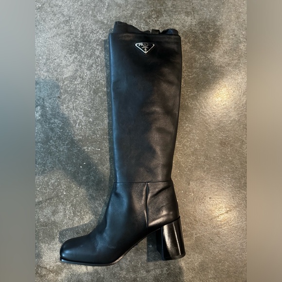 Prada Knee High Leather Boots - Picture 3 of 16